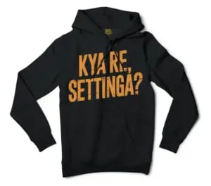 Kya Re, Settinga Men/Unisex Hoodie in Black Color